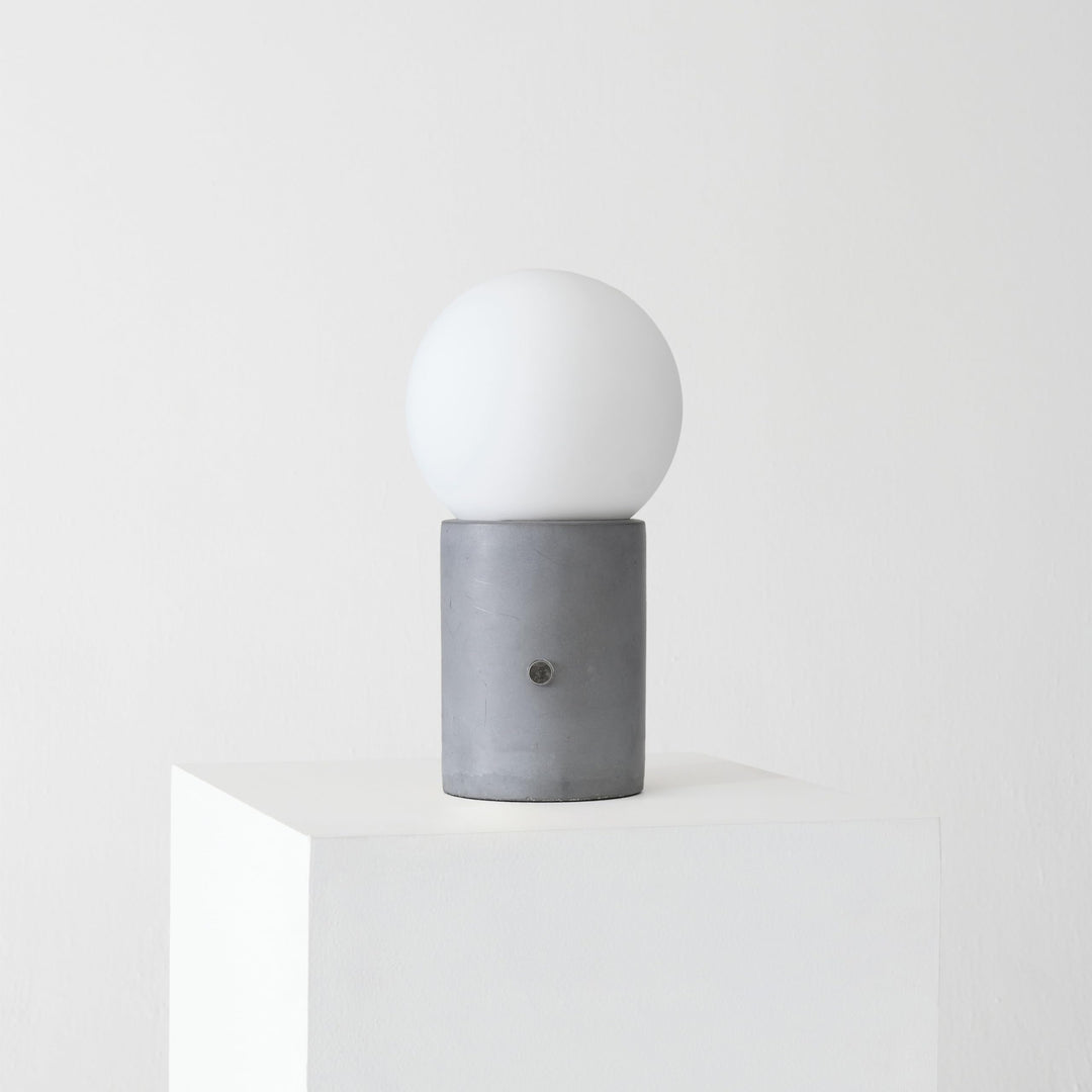 Cement Led Table Lamp Brass Grey Mid-Century Modern Energy Efficient - Diamond Home USA