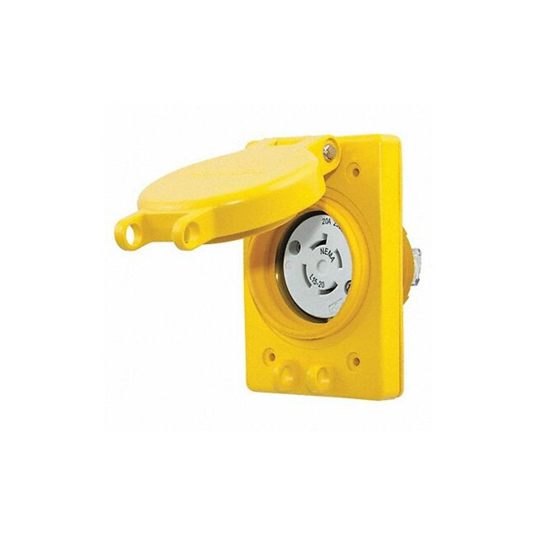 Watertight Devices Twist-Lock Receptacle with Lift Cover 20A 3 Phase 250VAC 3