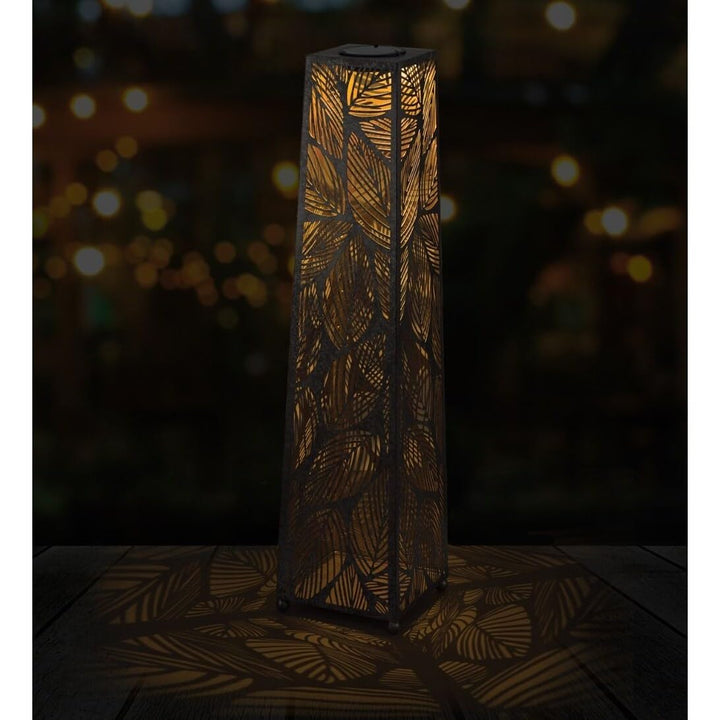 Patio Shadow Lantern 36" Leaf Brown Metal - Diamond Home USA