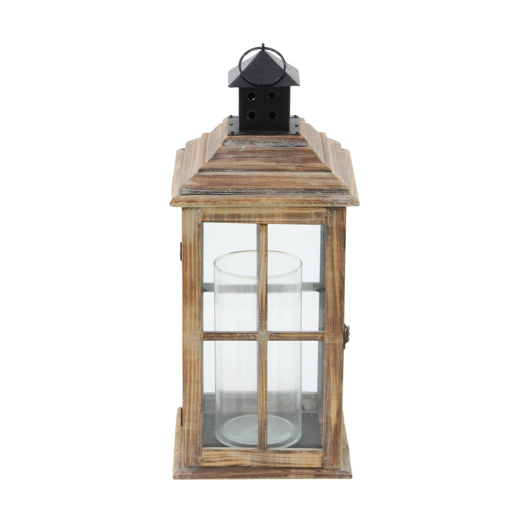 Brown Wood Traditional Lantern 9 X 23 Finish - Diamond Home USA