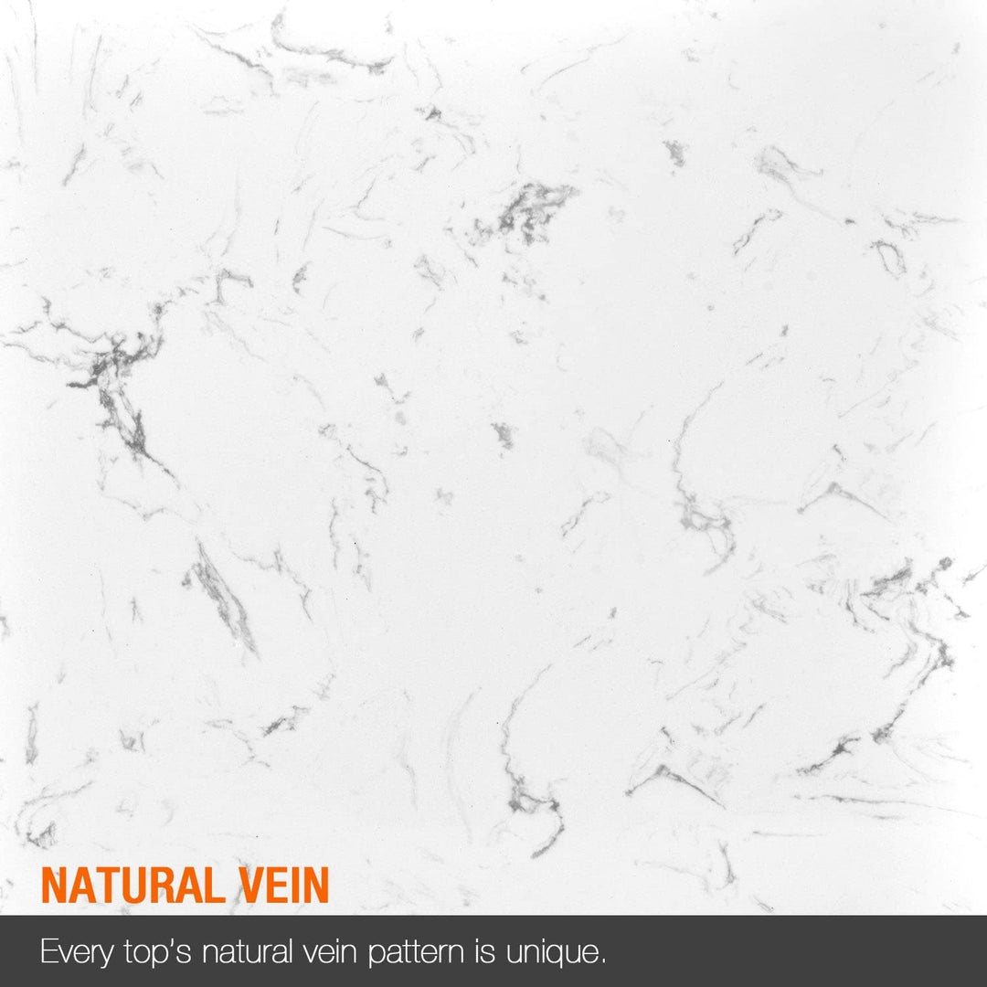 21 in. Engineered Marble Side Splash for Cabinet Vanity White Modern - Diamond Home USA