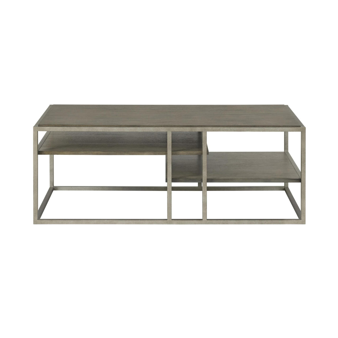 Metal Frame Wood Living Room Coffee Table with Shelf Brown Industrial - Diamond Home USA