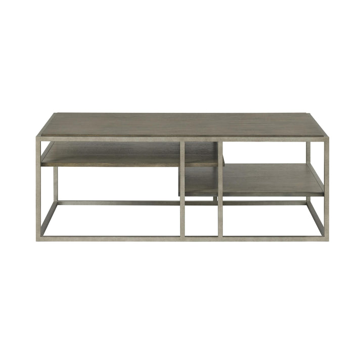 Metal Frame Wood Living Room Coffee Table with Shelf Brown Industrial - Diamond Home USA