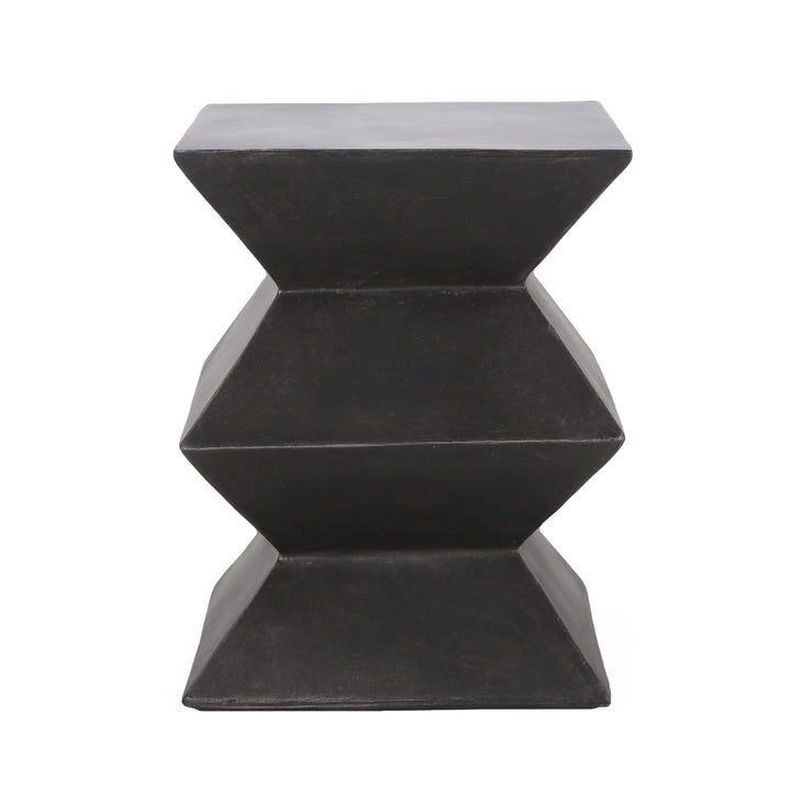 Outdoor Lightweight Concrete Side Table Black Modern Contemporary Square Antique