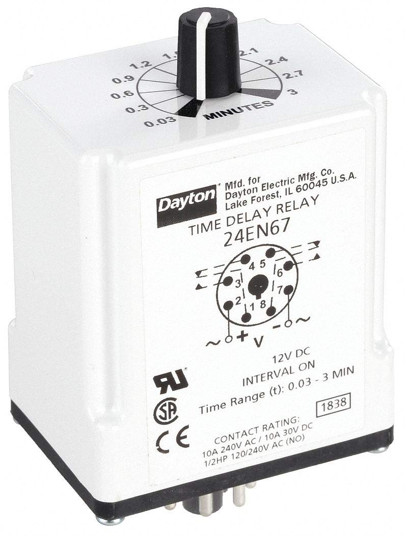 H7820 Time Delay Relay 12VDC 10A DPDT 1.8 sec.