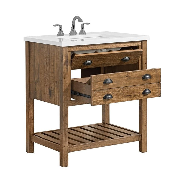 Martin Svensson Home Monterey 31" Wood Single Bathroom Vanity Natural Brown - Diamond Home USA
