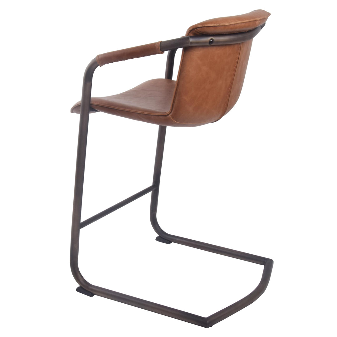 New Pacific Direct Indy PU Leather Counter Set of 2 Bar & Counter Stools Antique - Diamond Home USA