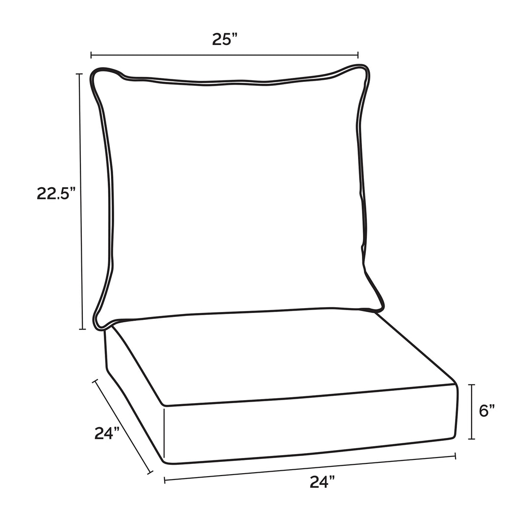 Arden Selections Oceantex Outdoor Deep Seating Cushion Set 24 x 24 Natural Tan - Diamond Home USA