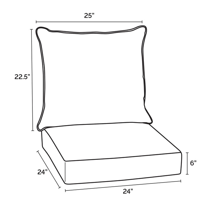 Arden Selections Oceantex Outdoor Deep Seating Cushion Set 24 x 24 Natural Tan - Diamond Home USA