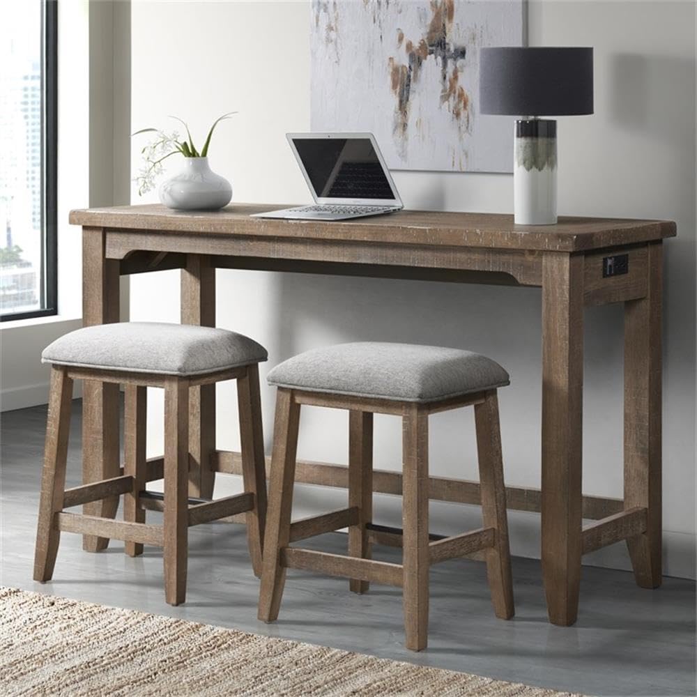 Intercon Highland Backless Bar Stool with Cushion Seat Set of 2 Sandwash - Diamond Home USA