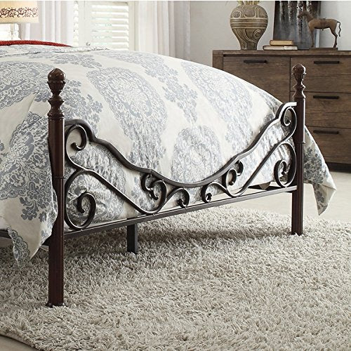 LeAnn Graceful Scroll Bronze Iron Bed Frame (King) - Diamond Home USA
