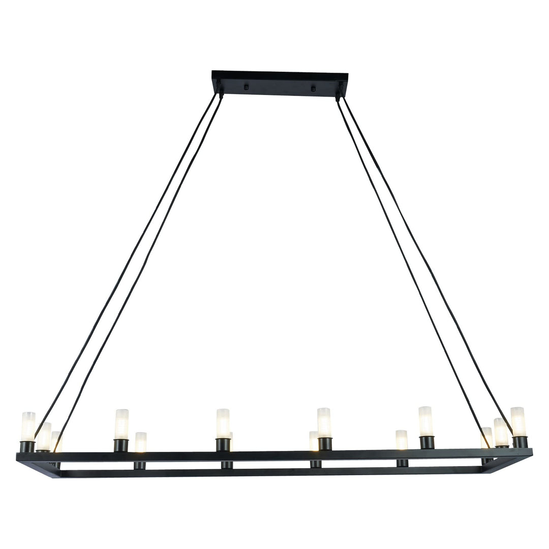 Black 14-light Linear Frame 47-inch Chandelier Industrial Mid-century Modern - Diamond Home USA