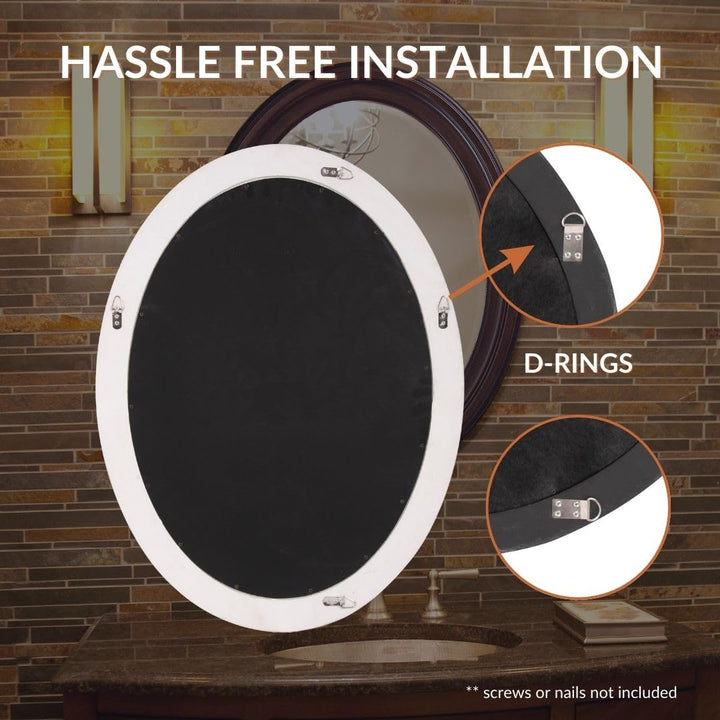 Howard Elliott George Oval Oil Rubbed Bronze all Mirror Oval Bevelled Hanging - Diamond Home USA