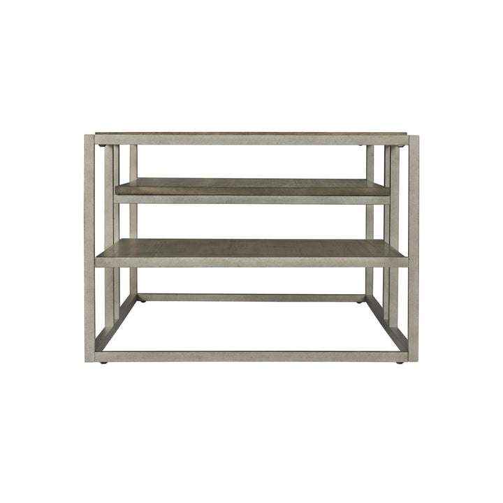 Metal Frame Wood Living Room Coffee Table with Shelf Brown Industrial - Diamond Home USA