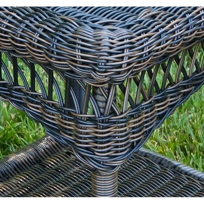 Tortuga Outdoor Portside Side Table - Dark Roast Wicker - Diamond Home USA
