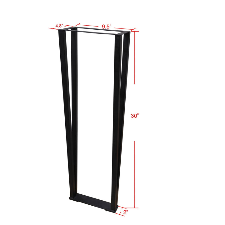 Flat Iron Table Leg 30" 2pcs Set Black Western Metal Finish Handmade - Diamond Home USA