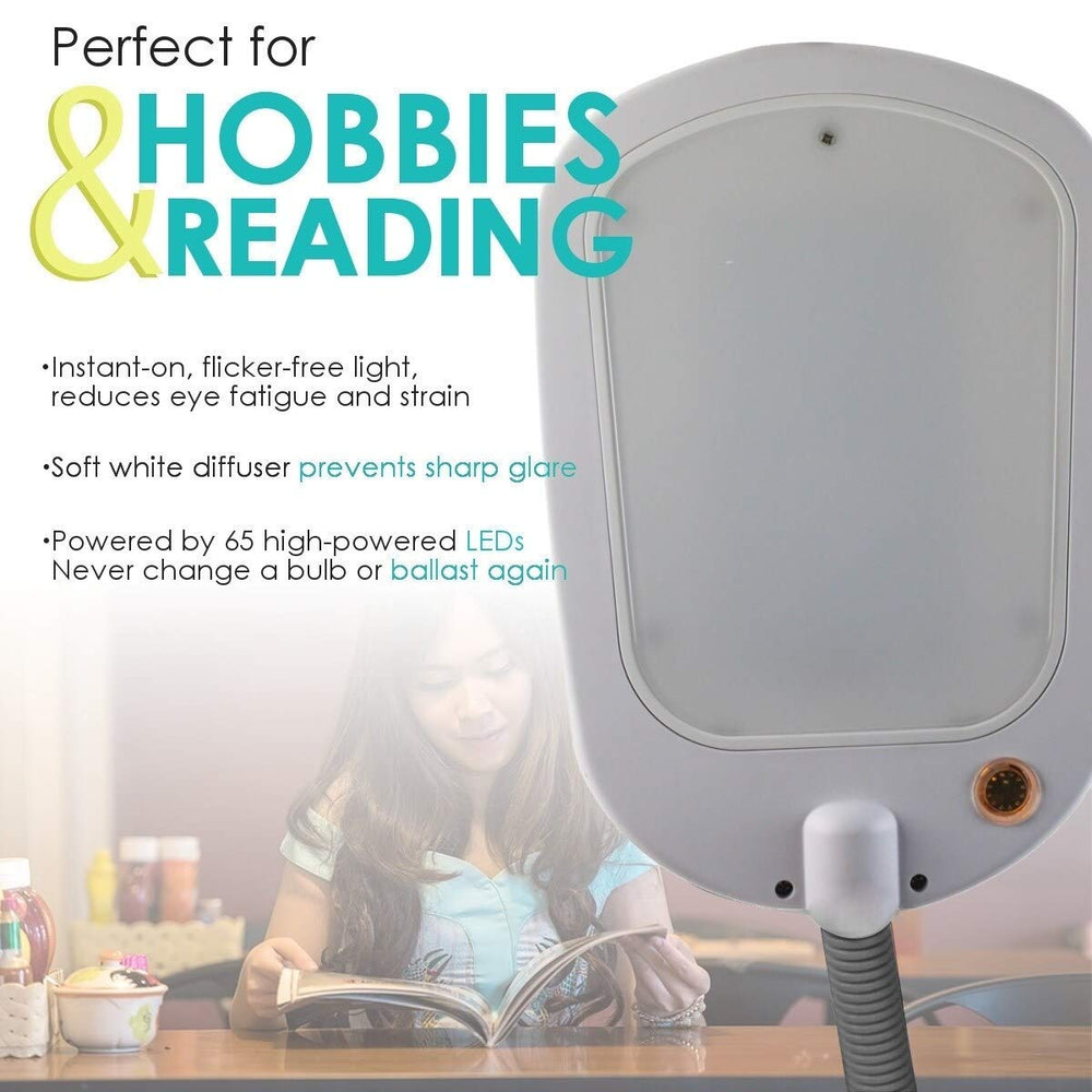 Led Bright Reader Natural Daylight Full Spectrum Floor Lamp Grey New Slimmer - Diamond Home USA