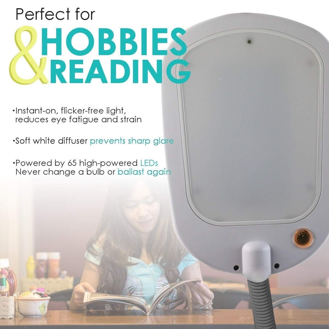 Led Bright Reader Natural Daylight Full Spectrum Floor Lamp Grey New Slimmer - Diamond Home USA