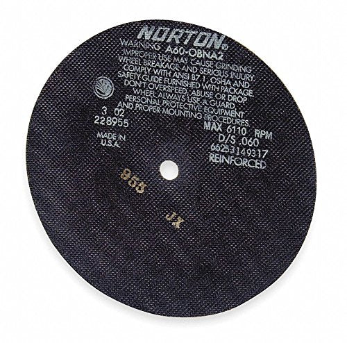 6" Type 1 Aluminum Oxide Abrasive Cut-Off Wheel 1/2" Arbor 0.035"-Thick 10 190