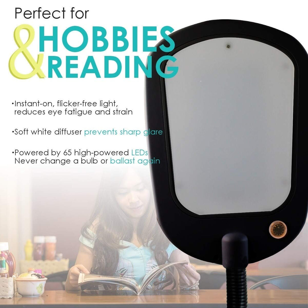 Led Bright Reader Natural Daylight Full Spectrum Floor Lamp Black New Slimmer - Diamond Home USA