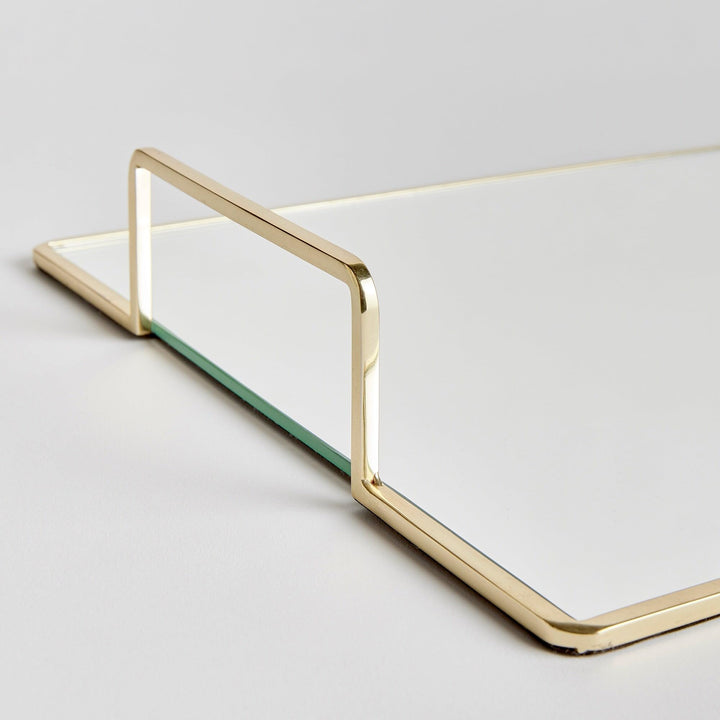 Decorative Tray Large 21"x13.25" Gold Glass Mirrored Finish - Diamond Home USA