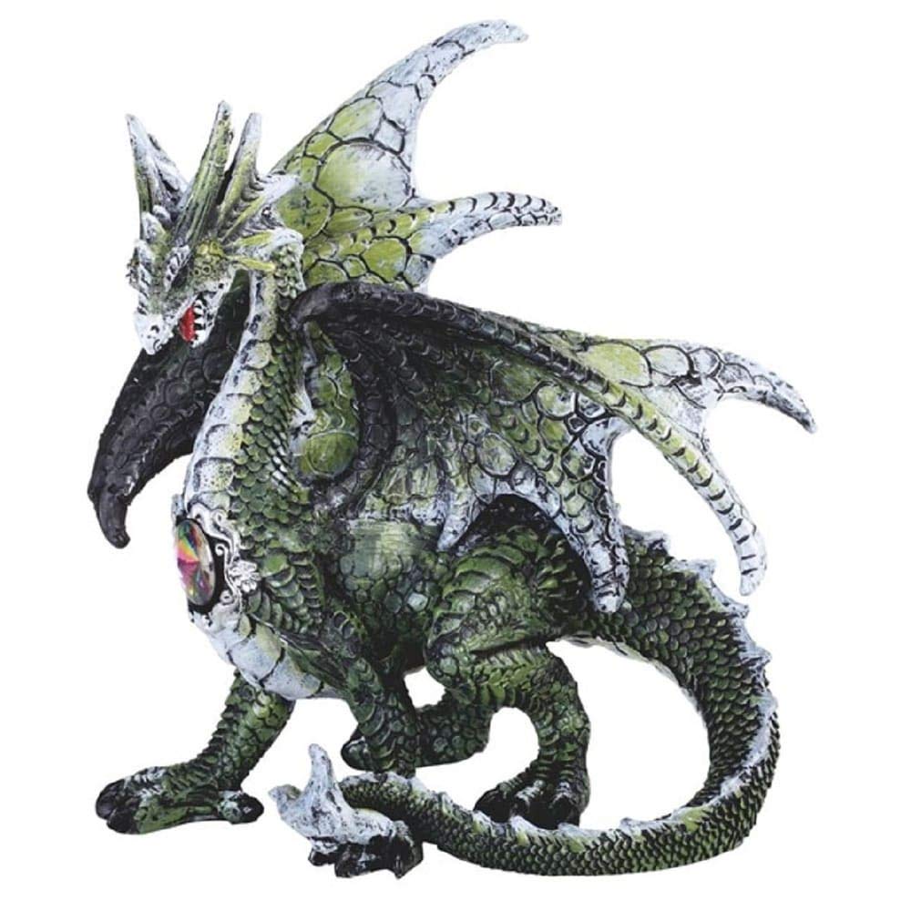 5.5 inch h Green Dragon Statue Fantasy Decoration Figurine Polyresin Medium