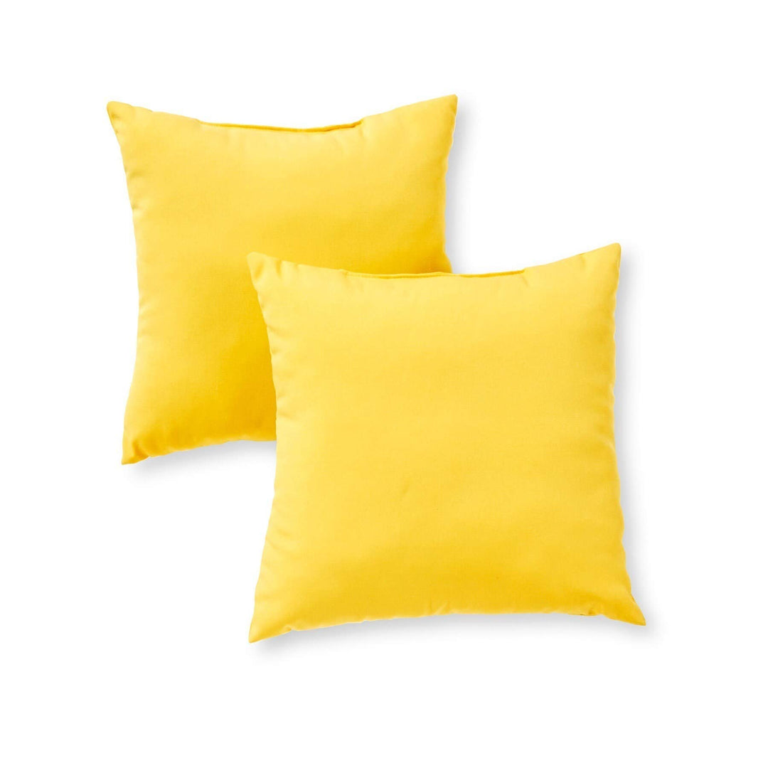 Driftwood Yellow Outdoor 17-inch Accent Pillow (Set of 2) Solid Modern - Diamond Home USA