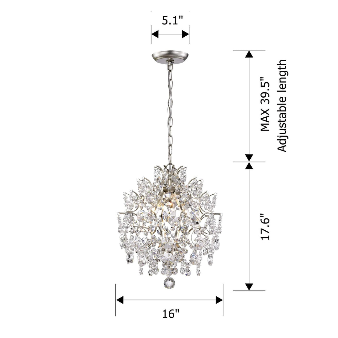 The Lighting Store Dalia Indoor 3-Light Crystal Chandelier Brushed Champagne - Diamond Home USA