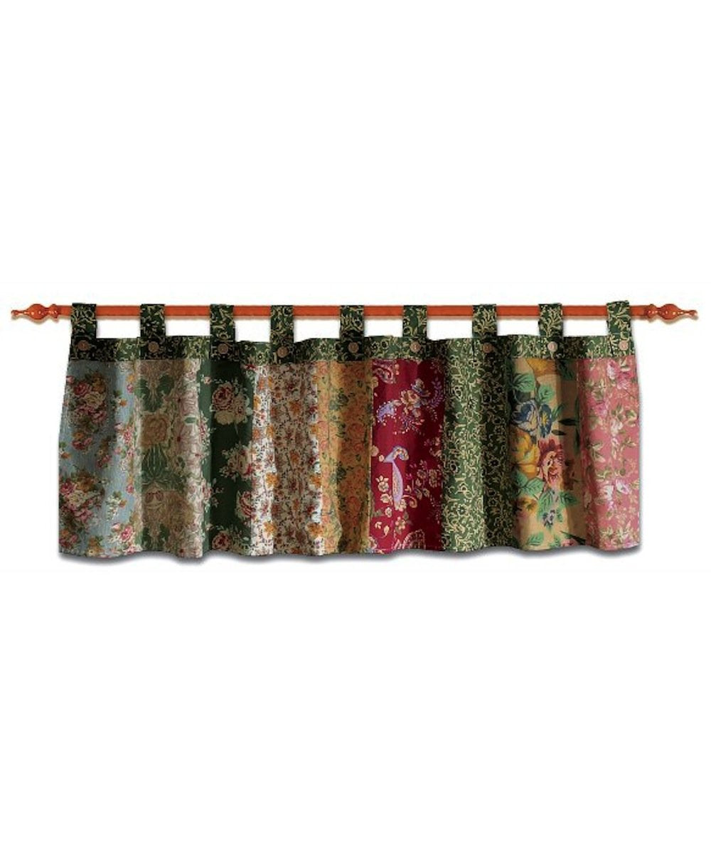 Greenland Home Antique Chic Patchwork Tab Top Valance 84" W x 21" L
