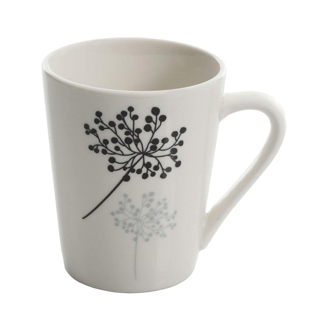 Floral Touch 12 Piece Dinnerware Set White Casual Round Stoneware Microwave Safe - Diamond Home USA