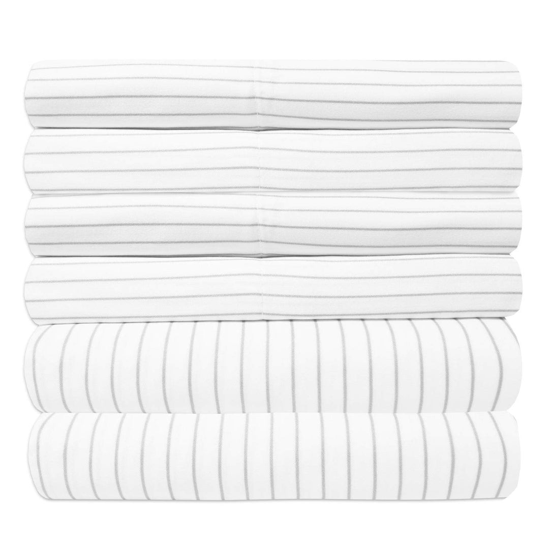 bed bath n more 6 Piece Loft Collection Modern Classic Pinstripe Sheet Sets Grey - Diamond Home USA