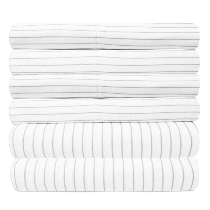 bed bath n more 6 Piece Loft Collection Modern Classic Pinstripe Sheet Sets Grey - Diamond Home USA
