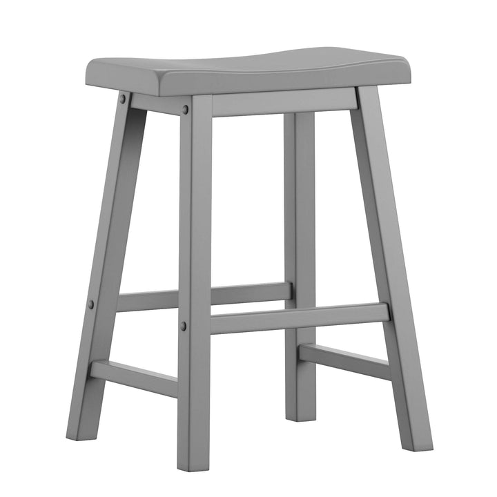 Union 5 Home Newburg Saddle Back 24-inch Counter Height Backless Stool - Set Grey - Diamond Home USA