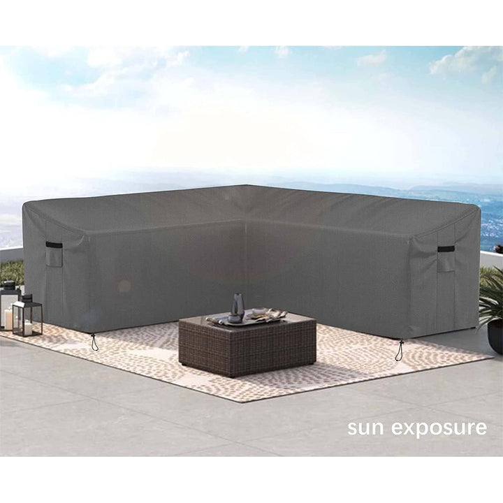 V Shaped Patio Couch Cover Waterproof Heavy Duty Furniture Sectional Sofa with 100"x100"x33.5"(V-Shaped) - Diamond Home USA