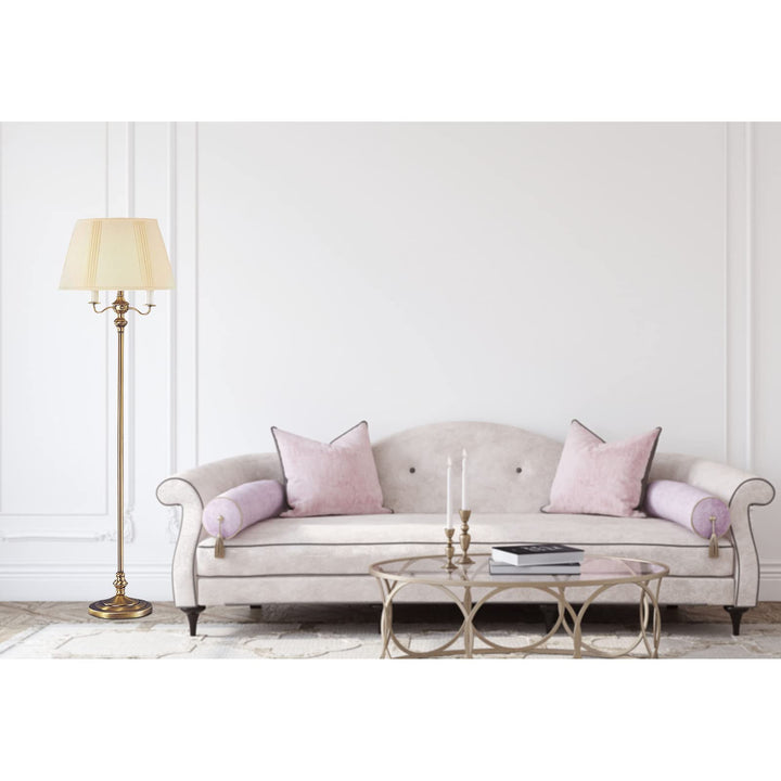 Cal Lighting BO-315-AB 150-Watt 6-Way Mechanism Floor Lamp Antique Brass - Diamond Home USA