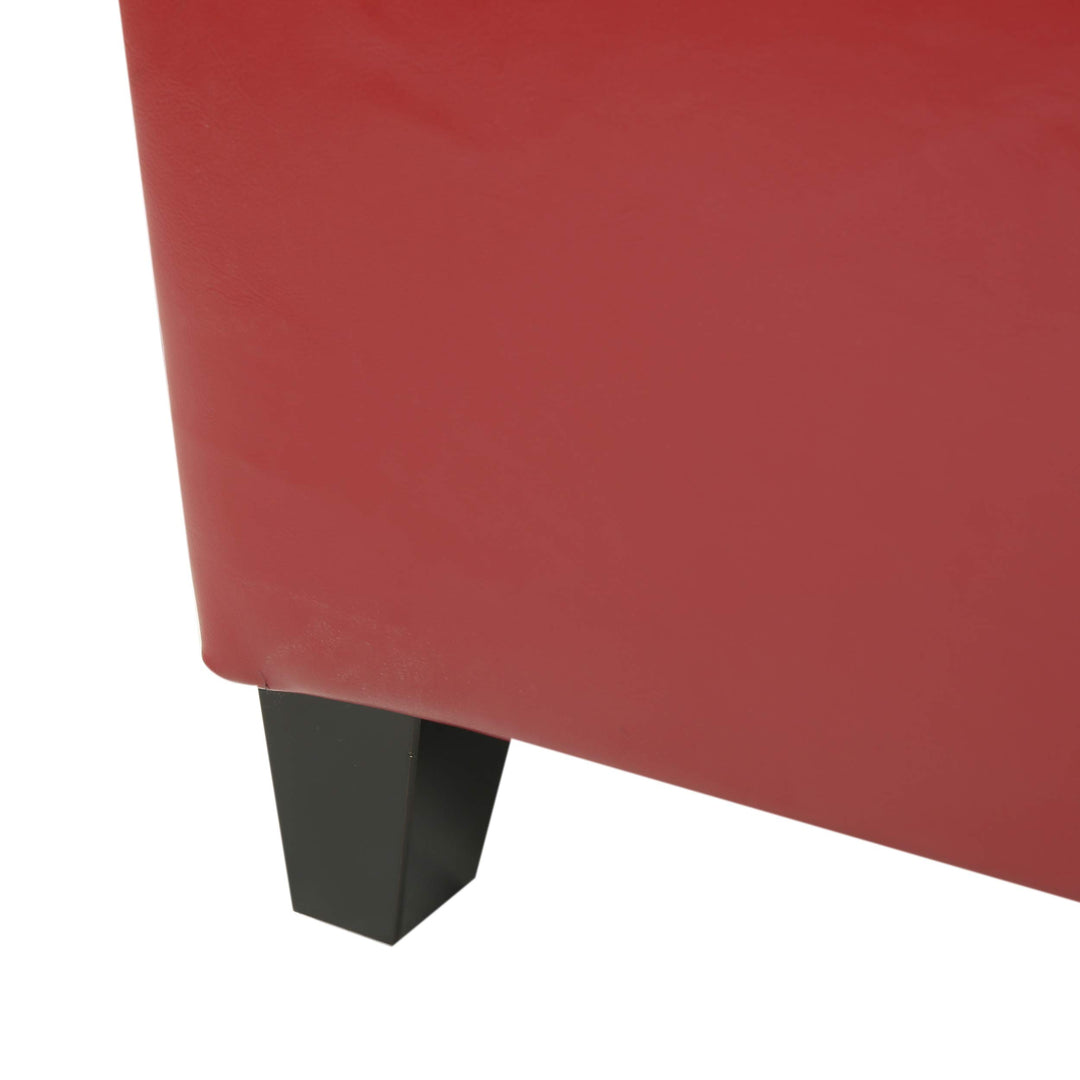Christopher Knight Home Glouster PU Storage Ottoman Red 17. 50D x 51. 25W x . - Diamond Home USA