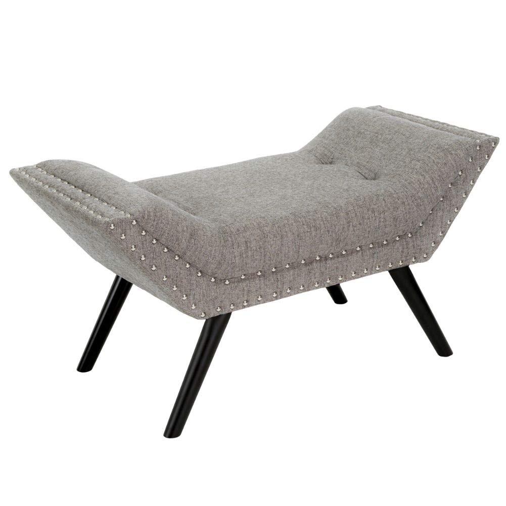 Christopher Knight Home Rosalynn Tufted Fabric Ottoman / Bench Granite