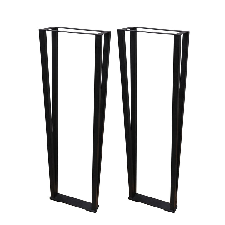 Flat Iron Table Leg 30" 2pcs Set Black Western Metal Finish Handmade - Diamond Home USA