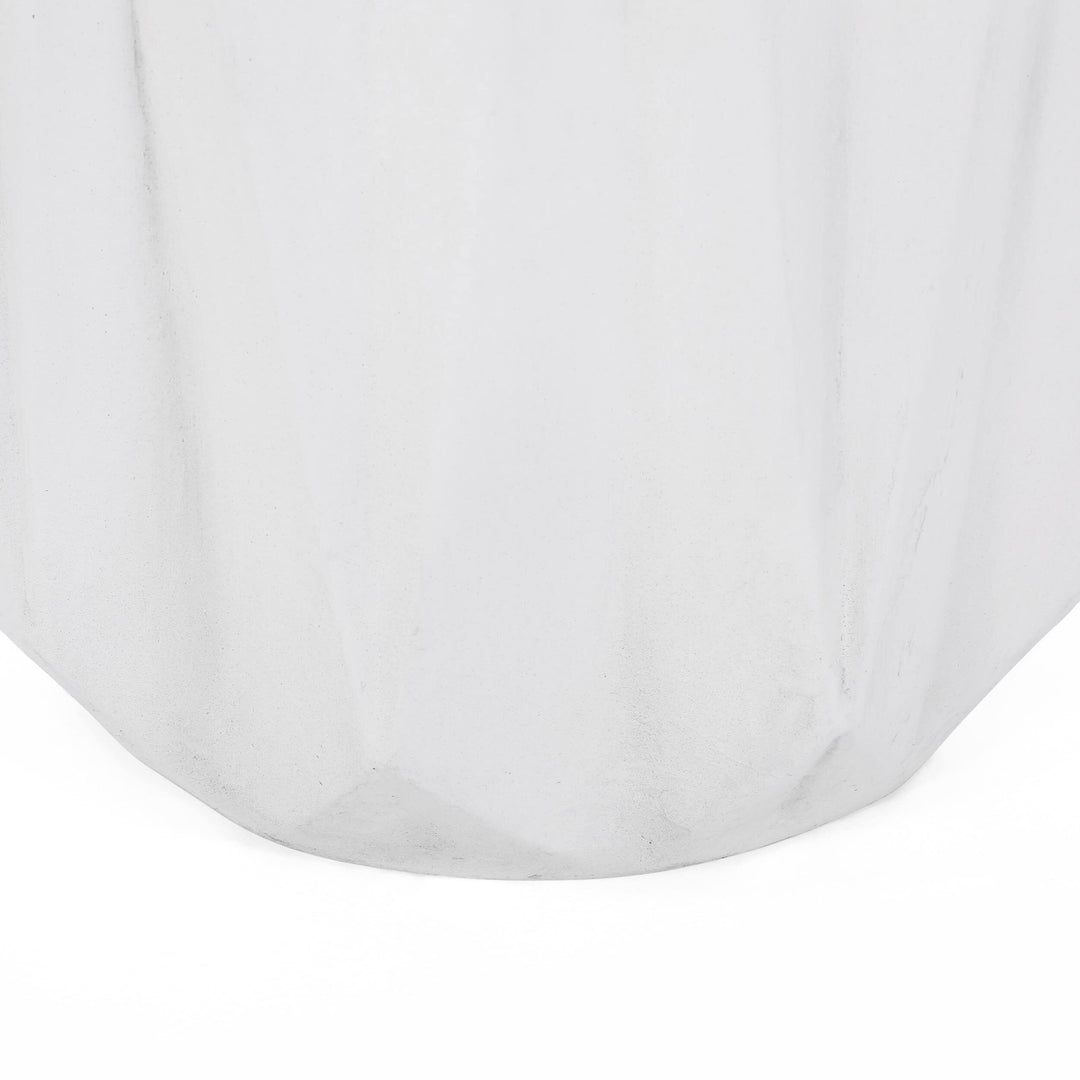 Outdoor Lightweight Concrete Side Table White Modern Contemporary Round - Diamond Home USA