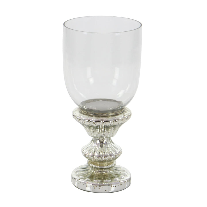 Silver Glass Traditional Hurricane Lamp 14 X 7 Finish - Diamond Home USA