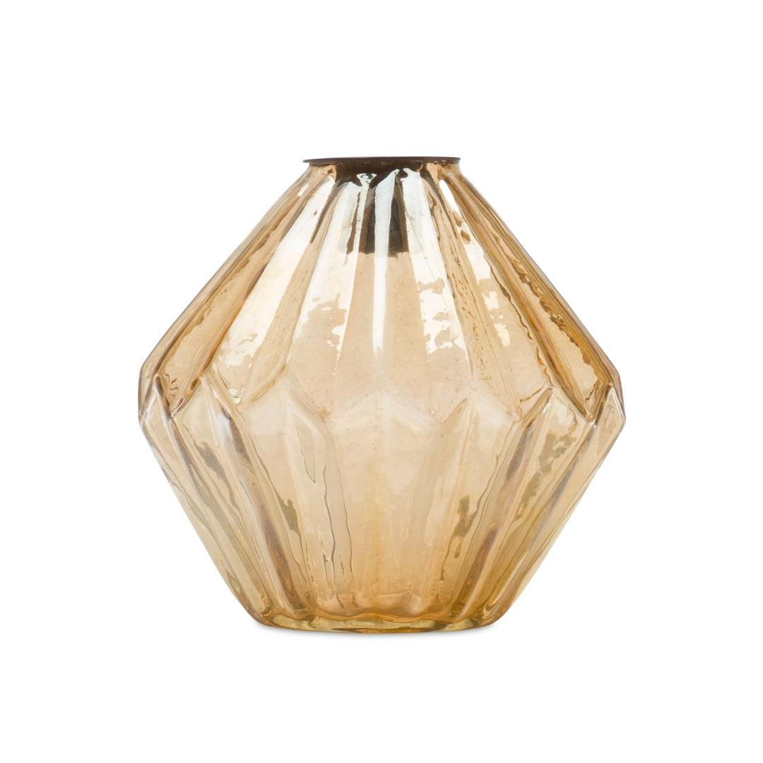 Glass Candle Holder (Set of 3) Orange - Diamond Home USA