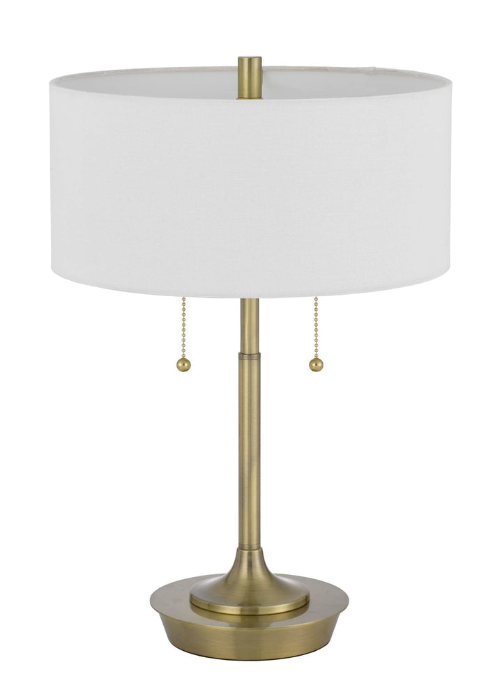 Cal Lighting BO-3028TB Kendal Metal Table Lamp with Pull Chain Switch Drum - Diamond Home USA
