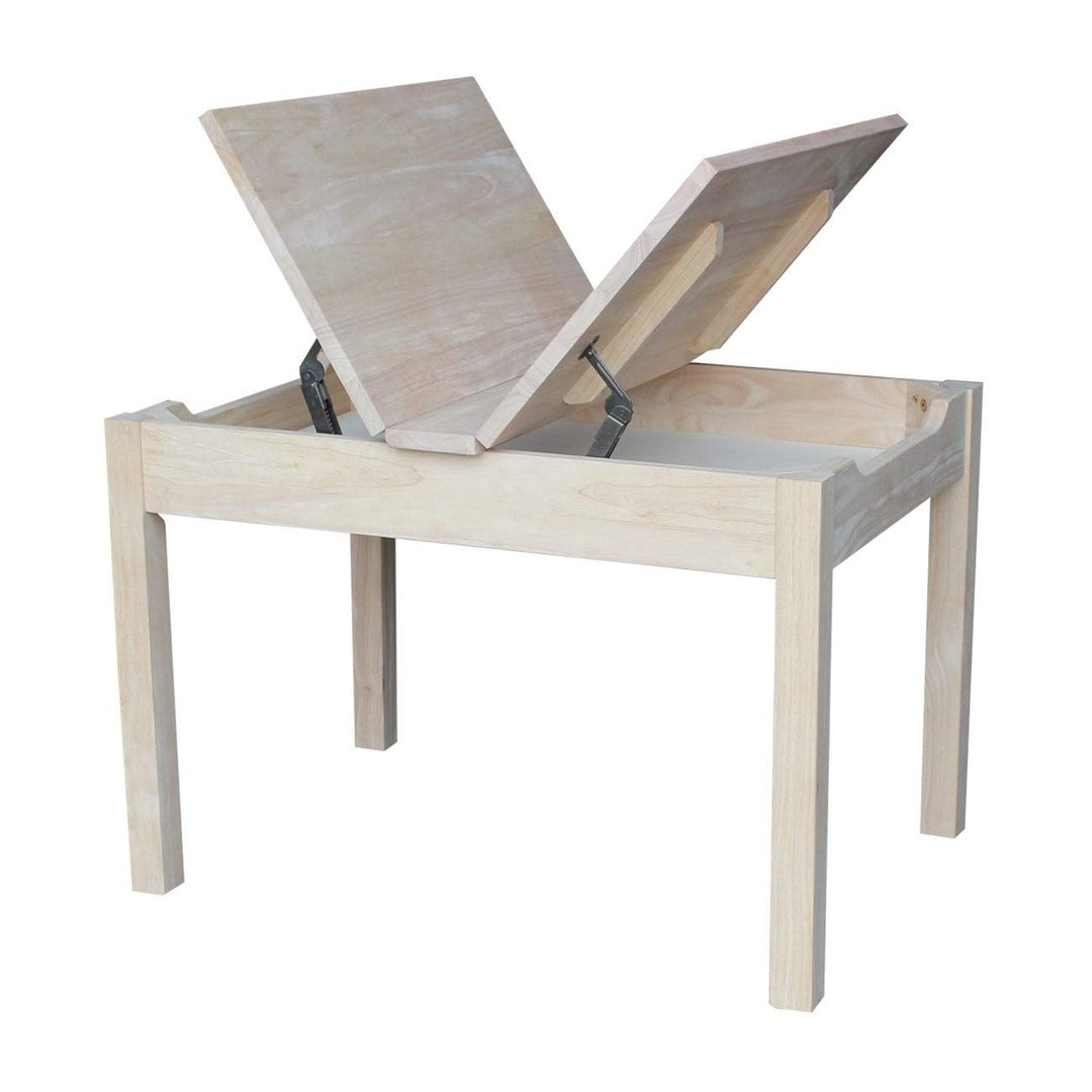 Unfinished Children's Table with Lift-top Storage Traditional Rectangle Wood - Diamond Home USA
