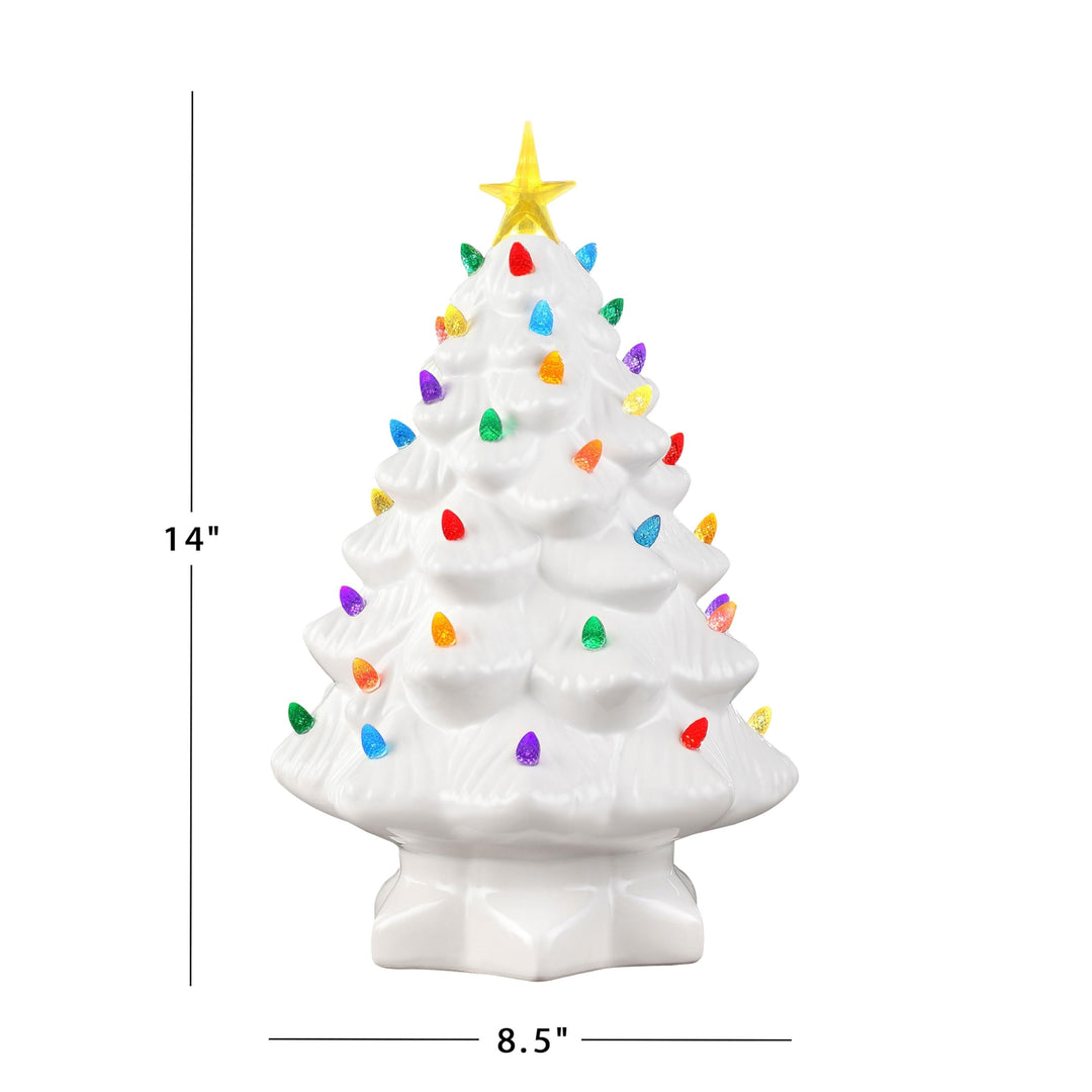 14" Nostalgic Ceramic Tree White - Diamond Home USA