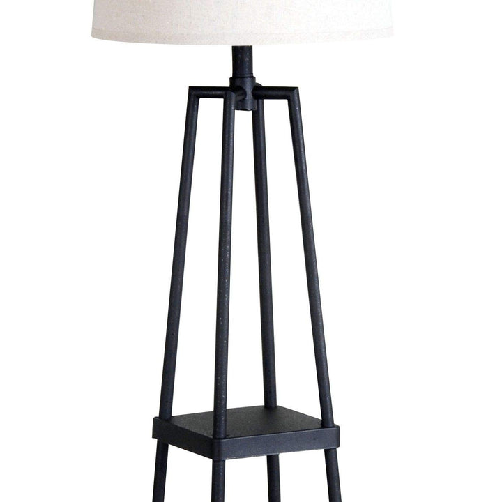 Modern Distressed Floor Lamp Black Contemporary Reading Light 3Way 4 Leg - Diamond Home USA
