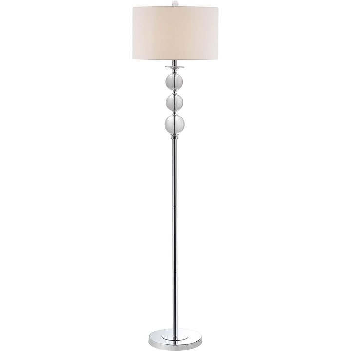 Modern Globe Floor Lamp 62" Crystal Glass Reading Light with White Shade - Diamond Home USA