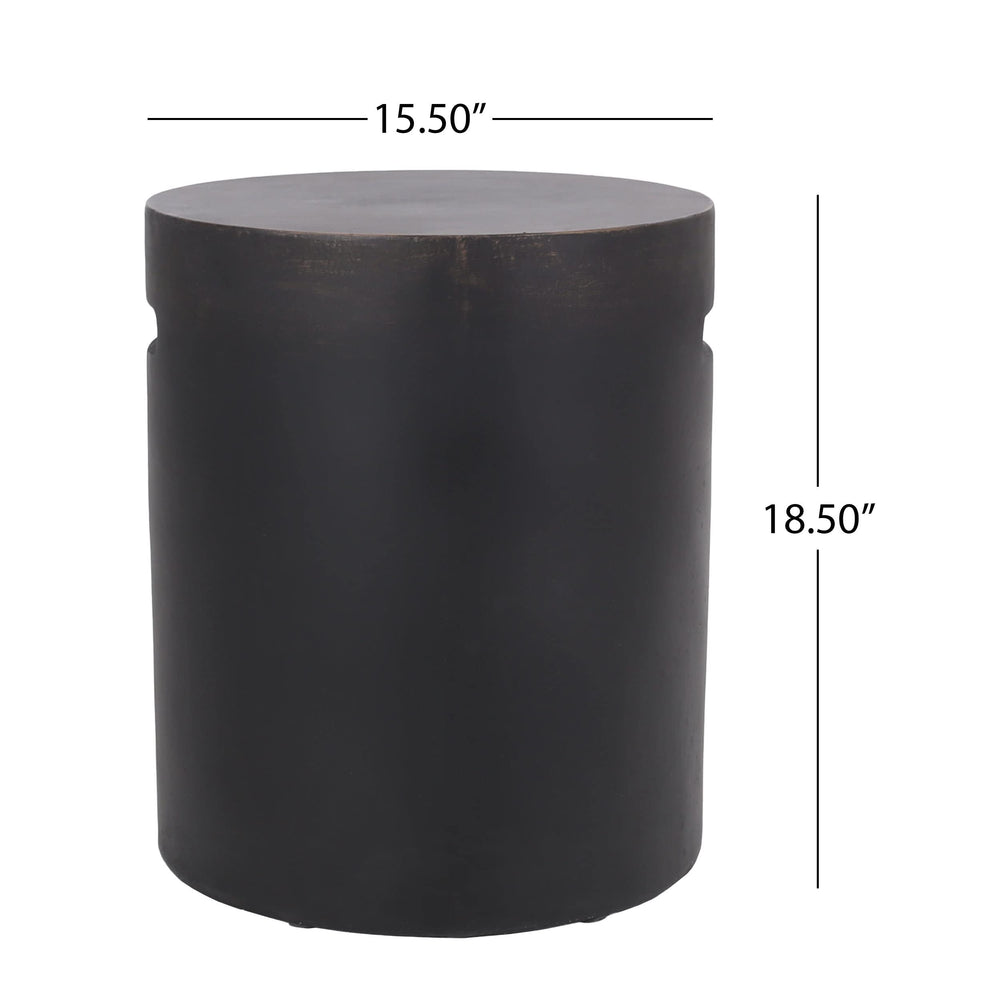 Outdoor Lightweight Concrete Side Table Brown Modern Contemporary Round - Diamond Home USA