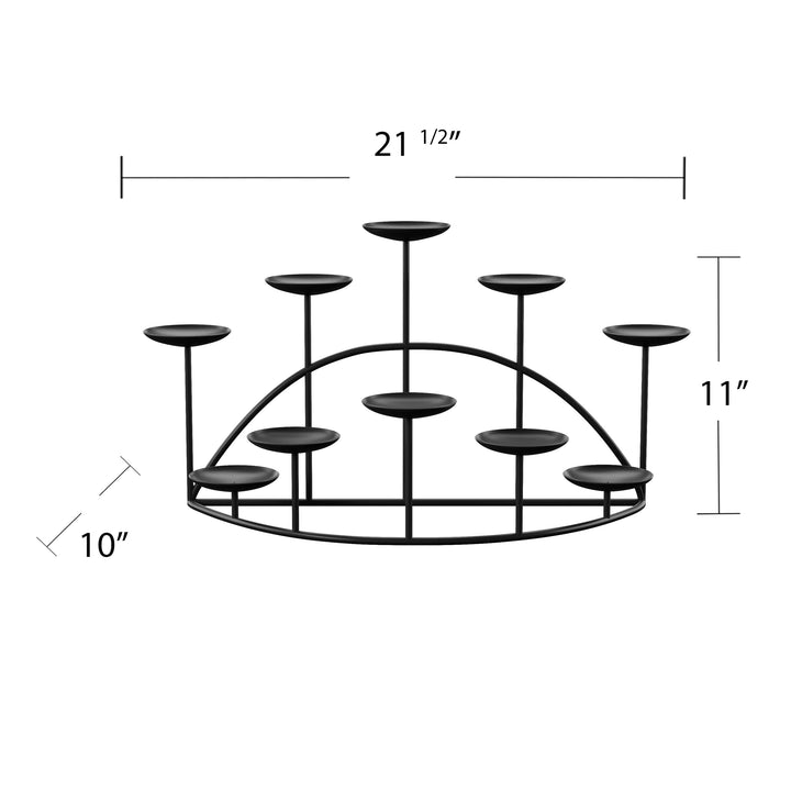 SEI Furniture 10 Candle Wrought Iron Candelabra Matte Black - Diamond Home USA