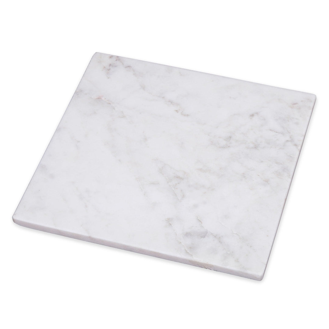 Creamy White Marble Square Trivet Stoneware