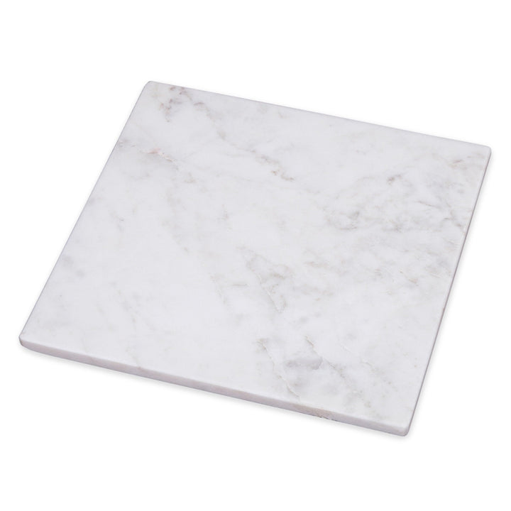Creamy White Marble Square Trivet Stoneware